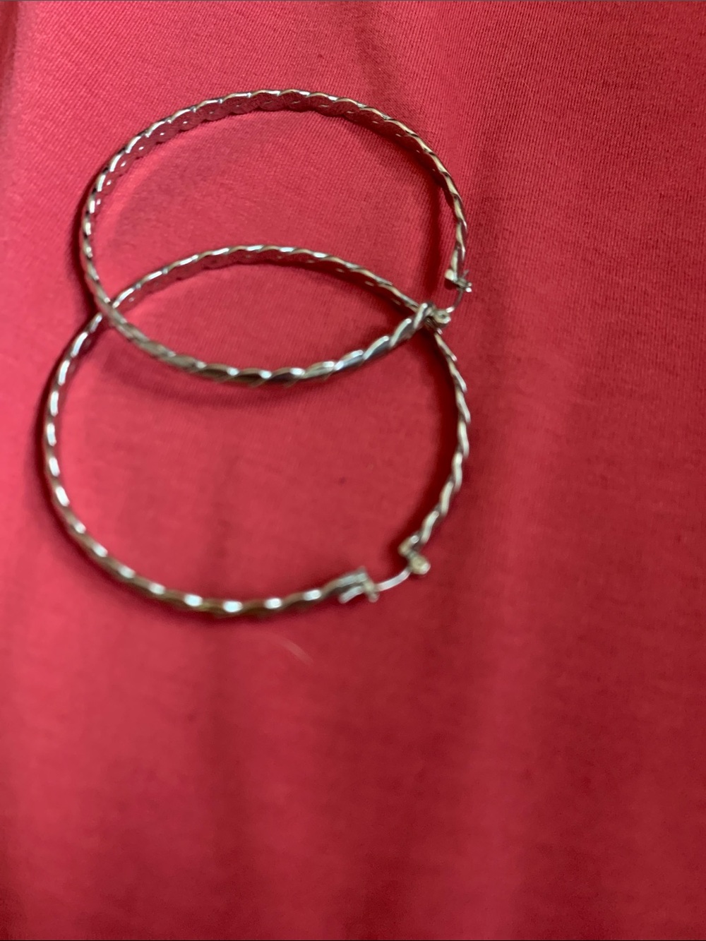 Silver Twisted Hoop Earrings - Women's Jewelry